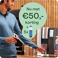 Tijdelijk € 50,- korting op een Bisina waterautomaat én 5 gratis Doppers!